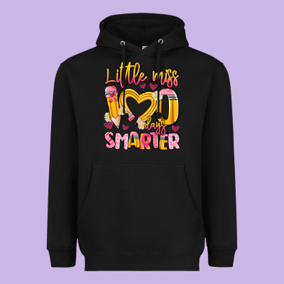 Little Miss 100 Days Smarter Heavyweight Hoodie Designed By Artiststas