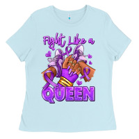 Baby Blue fight like a queen lupus awareness afro girl sneak Ladies Tee - RanaPortraitStore