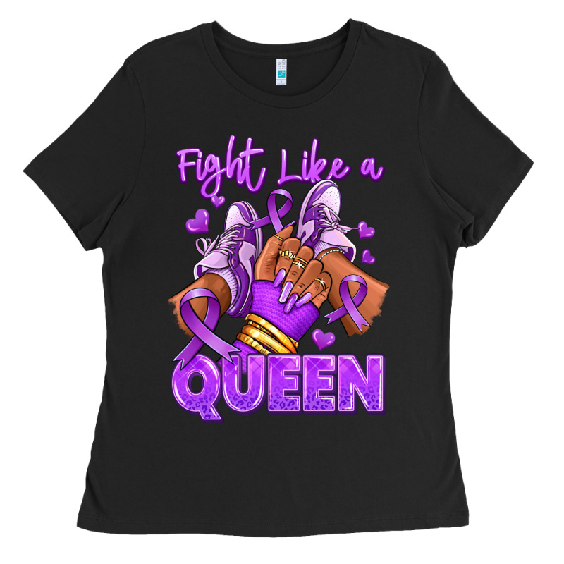 Fight Like A Queen Lupus Awareness Afro Girl Sneak Ladies Tee by RanaPortraitStore | Teevron
