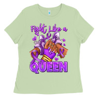 Matcha fight like a queen lupus awareness afro girl sneak Ladies Tee - RanaPortraitStore