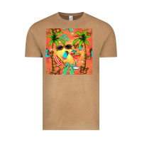 Vintage Camel summer slipper and cocktail seamless pattern Vintage Tee - BundleAndBundleShop