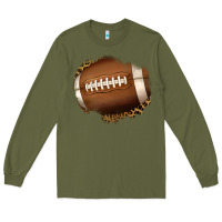 Army Green leopard american football patch Long Sleeve Tee - Jasminsmagicworld