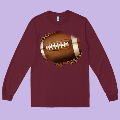 Leopard American Football Patch Long Sleeve Tee Designed By Jasminsmagicworld