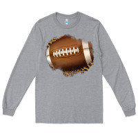 Heather Grey leopard american football patch Long Sleeve Tee - Jasminsmagicworld