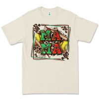 Bone softball mama with leopard Premium Tee - Zillion Design Studio