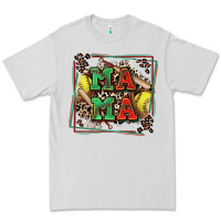 Dove Grey softball mama with leopard Premium Tee - Zillion Design Studio