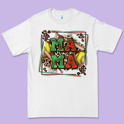 Softball Mama With Leopard Premium Tee Designed By Zillion Design Studio