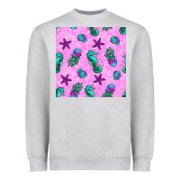 Heather Grey summer ocean seamless pattern Heavyweight Sweatshirt - BundleAndBundleShop