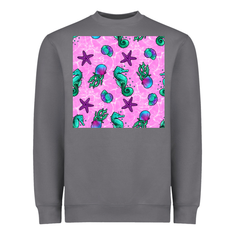Summer Ocean Seamless Pattern Heavyweight Sweatshirt by BundleAndBundleShop | Teevron