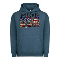 Pigment Midnight Navy god bless the usa Urban Hoodie - CowGirlArtShop