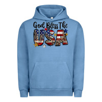 Pigment Pebble Blue god bless the usa Urban Hoodie - CowGirlArtShop