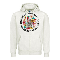Oatmeal Heather i like murder shows comfy clothes and like 3 peopl Zipper Hoodie - MaliasSmallBusiness