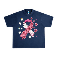 Navy teeth and flower cancer ribbon Urban Heavy Tee - AdoDesignShop