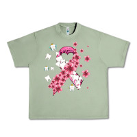 Oil Green teeth and flower cancer ribbon Urban Heavy Tee - AdoDesignShop