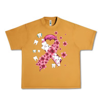 Peanut Butter teeth and flower cancer ribbon Urban Heavy Tee - AdoDesignShop
