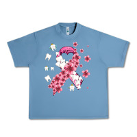 Pebble Blue teeth and flower cancer ribbon Urban Heavy Tee - AdoDesignShop