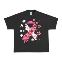 Pigment Black teeth and flower cancer ribbon Urban Heavy Tee - AdoDesignShop