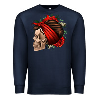 Navy bandana and roses skull Premium Sweatshirt - Jasminsmagicworld