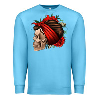 Ocean Blue bandana and roses skull Premium Sweatshirt - Jasminsmagicworld