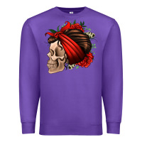 Purple bandana and roses skull Premium Sweatshirt - Jasminsmagicworld