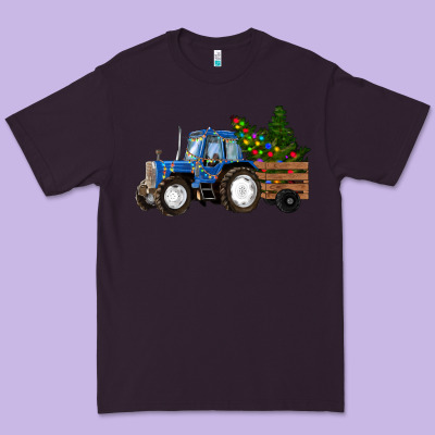 Christmas Farm Tractor Premium Tee Designed By Ranaportraitstore
