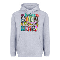 Heather Grey feeding kids is a work of heart Heavyweight Hoodie - Artiststas