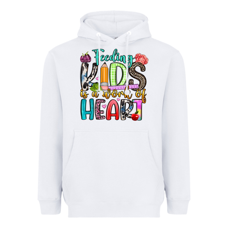 Feeding Kids Is A Work Of Heart Heavyweight Hoodie by Artiststas | Teevron