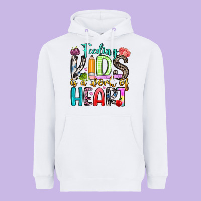 Feeding Kids Is A Work Of Heart Heavyweight Hoodie Designed By Artiststas