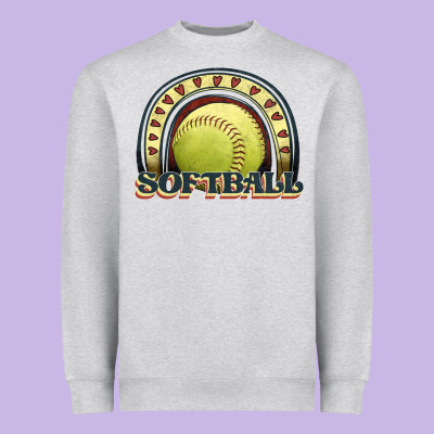 Softball Rainbow Heavyweight Sweatshirt Designed By Jahusdesignshop