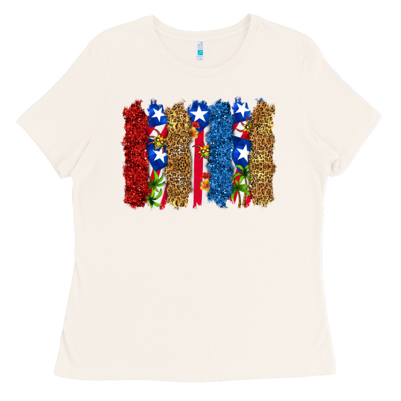 Puerto Rico Republic Brushstrokes Ladies Tee by RanaPortraitStore | Teevron