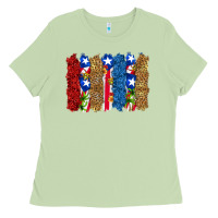 Matcha puerto rico republic brushstrokes Ladies Tee - RanaPortraitStore