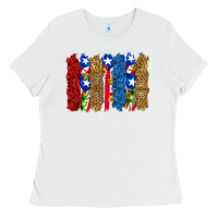 White puerto rico republic brushstrokes Ladies Tee - RanaPortraitStore