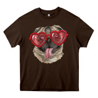 Pug With Love Glasses Heavy Core Tee | Teevron