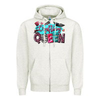 Oatmeal Heather crafting queen Zipper Hoodie - NancyCooperArtShop