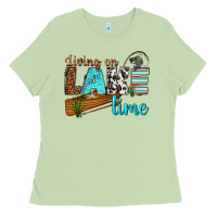 Matcha living on lake time Ladies Tee - texasbilliewilder