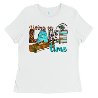 White living on lake time Ladies Tee - texasbilliewilder