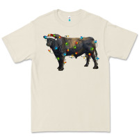 Bone christmas black angus bull with christmas lights Premium Tee - RanaPortraitStore