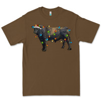 Cacao christmas black angus bull with christmas lights Premium Tee - RanaPortraitStore