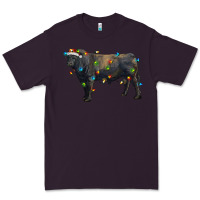 Plum christmas black angus bull with christmas lights Premium Tee - RanaPortraitStore
