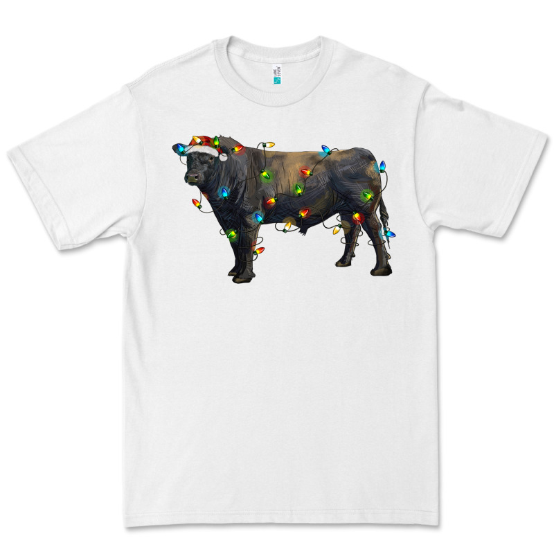 Christmas Black Angus Bull With Christmas Lights Premium Tee by RanaPortraitStore | Teevron