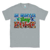 Heather Grey in winter stay home with gloves Classic Tee - AdoDesignShop