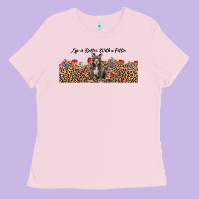Life Is Better With A Pittie Ladies Tee Designed By Jahusdesignshop