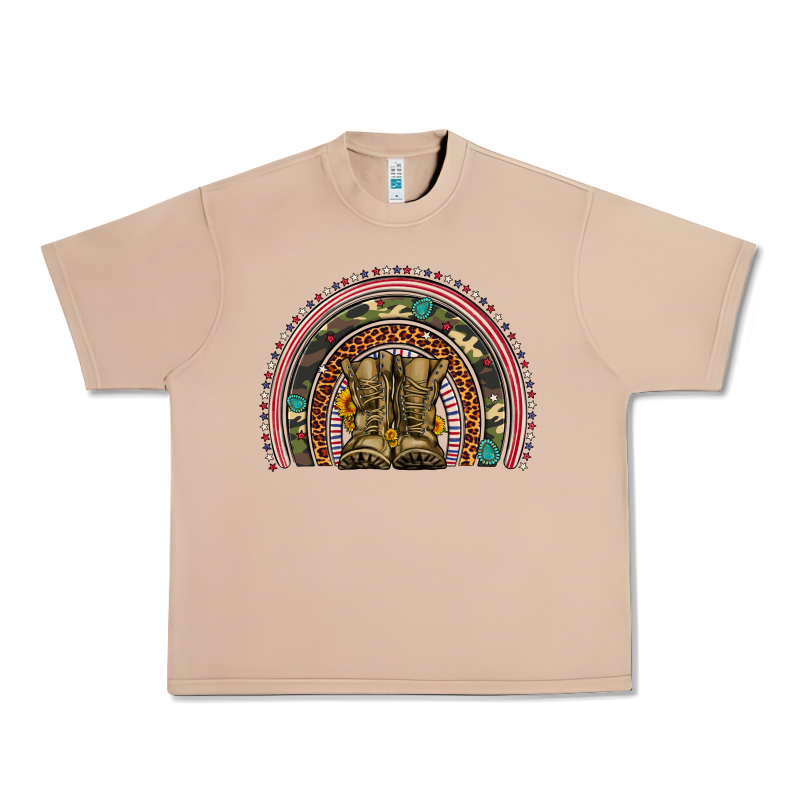 Soldier Boots Camouflage Leopard Gemstone Rainbow Urban Heavy Tee by Artiststas | Teevron
