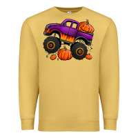Antique Gold halloween jack o lantern monster truck Premium Sweatshirt - Jasminsmagicworld