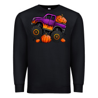 Black halloween jack o lantern monster truck Premium Sweatshirt - Jasminsmagicworld