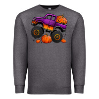 Charcoal Heather halloween jack o lantern monster truck Premium Sweatshirt - Jasminsmagicworld