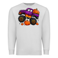 Dove Grey halloween jack o lantern monster truck Premium Sweatshirt - Jasminsmagicworld