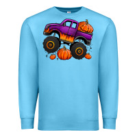 Ocean Blue halloween jack o lantern monster truck Premium Sweatshirt - Jasminsmagicworld