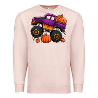 Pale Pink halloween jack o lantern monster truck Premium Sweatshirt - Jasminsmagicworld