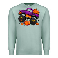 Seafoam halloween jack o lantern monster truck Premium Sweatshirt - Jasminsmagicworld